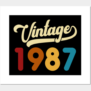 1987 Vintage Gift 33rd Birthday Retro Style Posters and Art